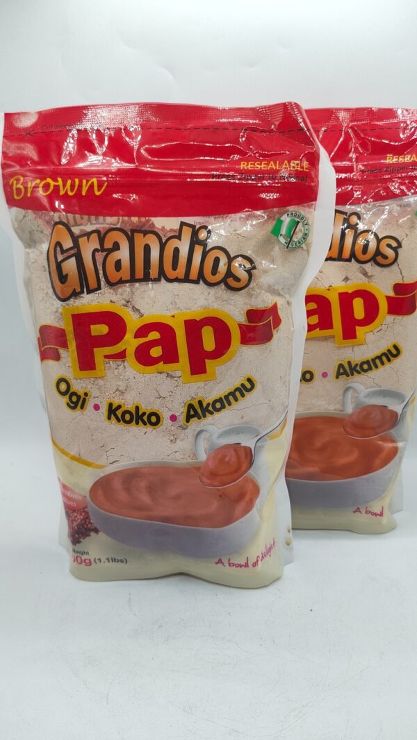 Grandios Dry Pap Fermented Corn Flour Brown 600g X2