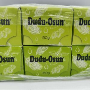 Dudu-Osun Black Soap - 150g x6 plus one African Sponge