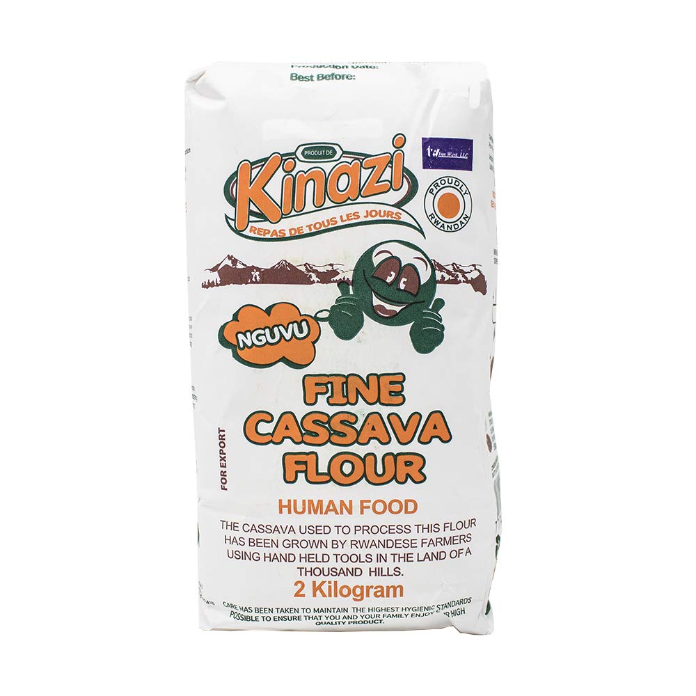 Kinazi Cassava Flour (Fufu), Premium Cassava Flour 4.4 lbs, Batch Tested and Verified Gluten Free, Perfect for Gluten free baking and cooking ugali