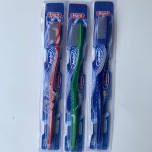 ROKANA 3X Classic Hard Tooth Brush from Africa Random Color, Blue Green Red
