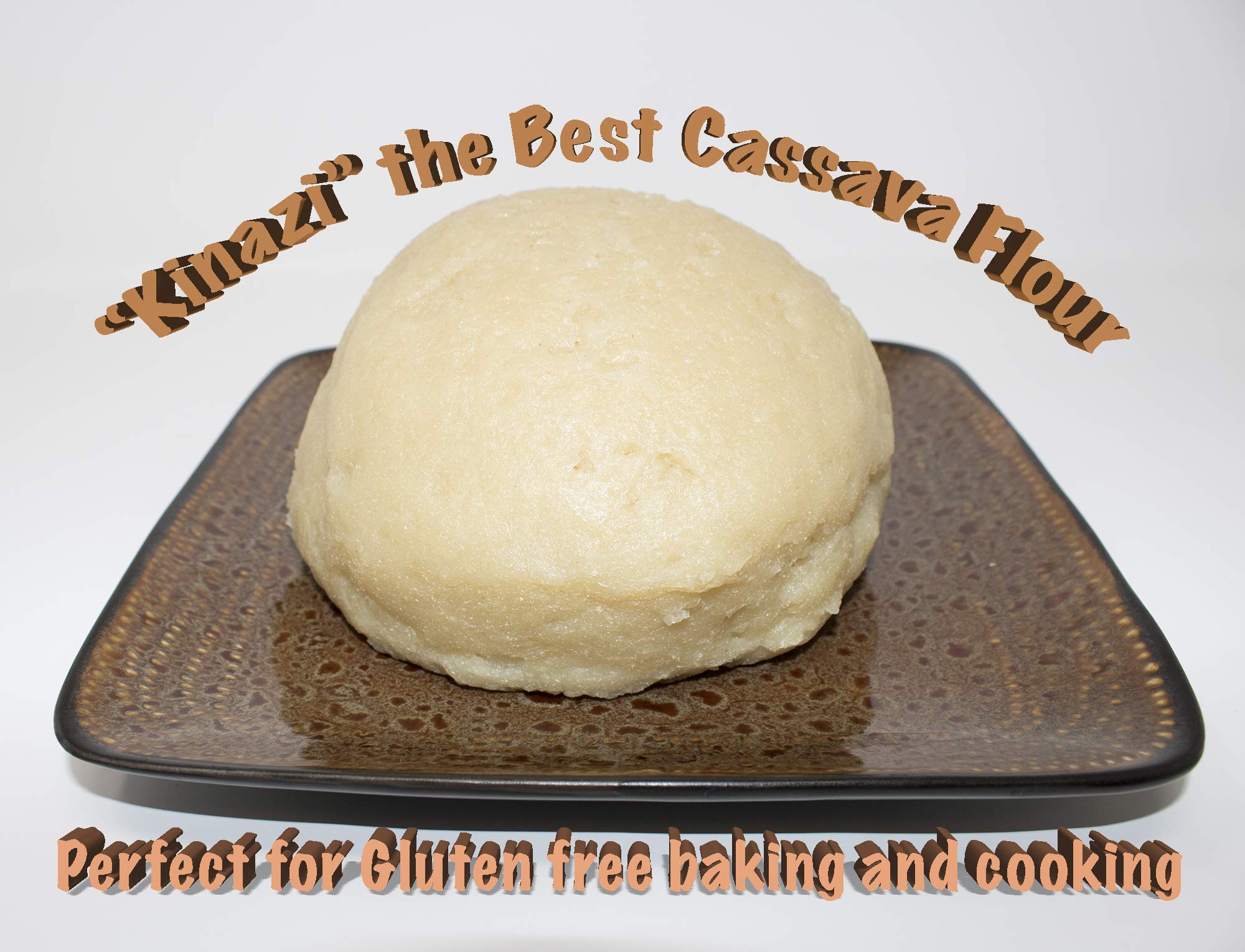 Kinazi Cassava Flour (Fufu), Premium Cassava Flour 4.4 lbs, Batch Tested and Verified Gluten Free, Perfect for Gluten free baking and cooking ugali