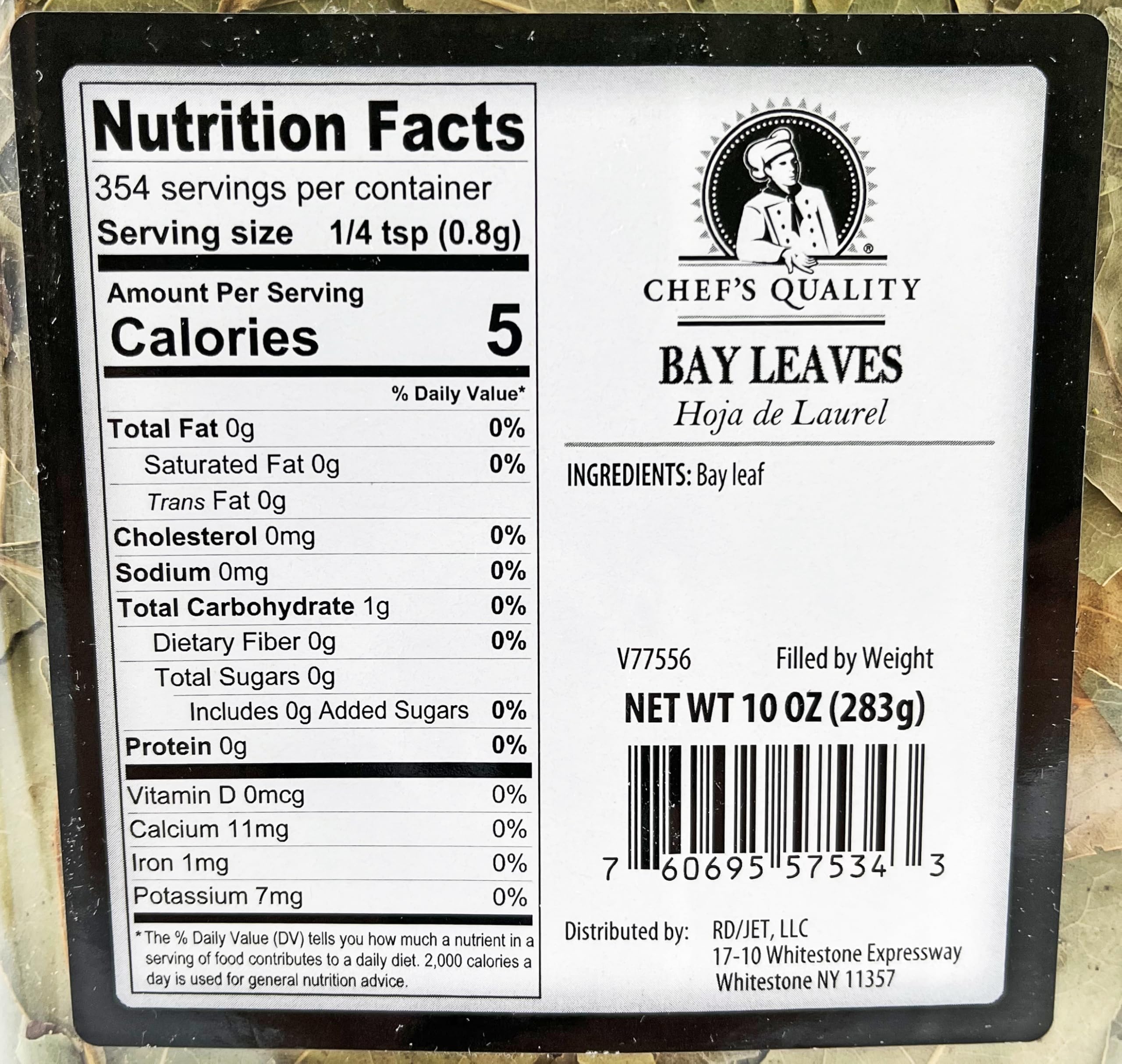 Chefs Quality Whole Bay Leaves, 10 Oz.