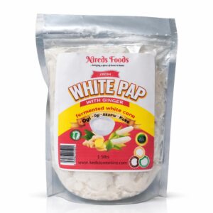 Nireds Foods Fresh White Pap with Ginger – Ogi | Akamu | Koko | Fermented Corn Porridge | 1.5 lb Pack (2 pcs)